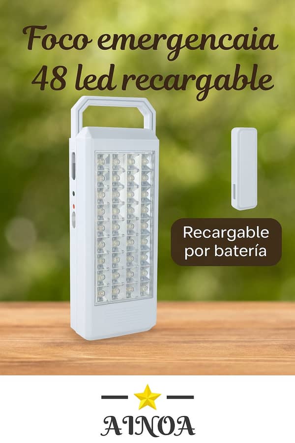 Foco Emergenia Recargable 48 led